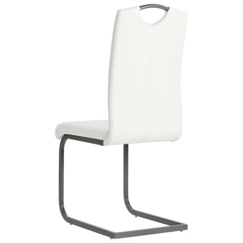 Spisebordsstole med cantilever 2 stk. kunstlæder hvid