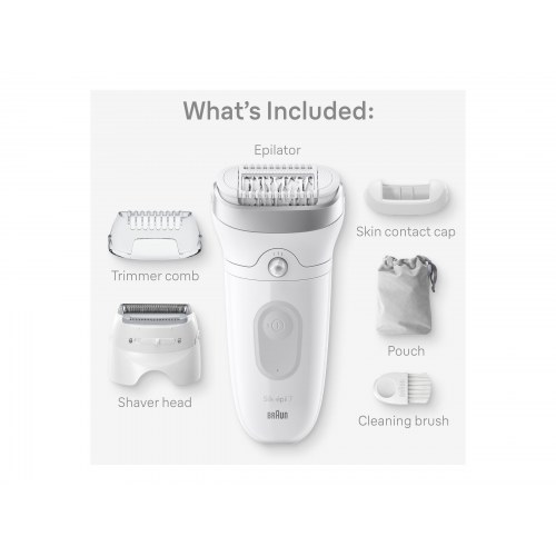 Braun Silk-épil 7 SE7-041 epilator – trådløs, sølv/hvid/grå