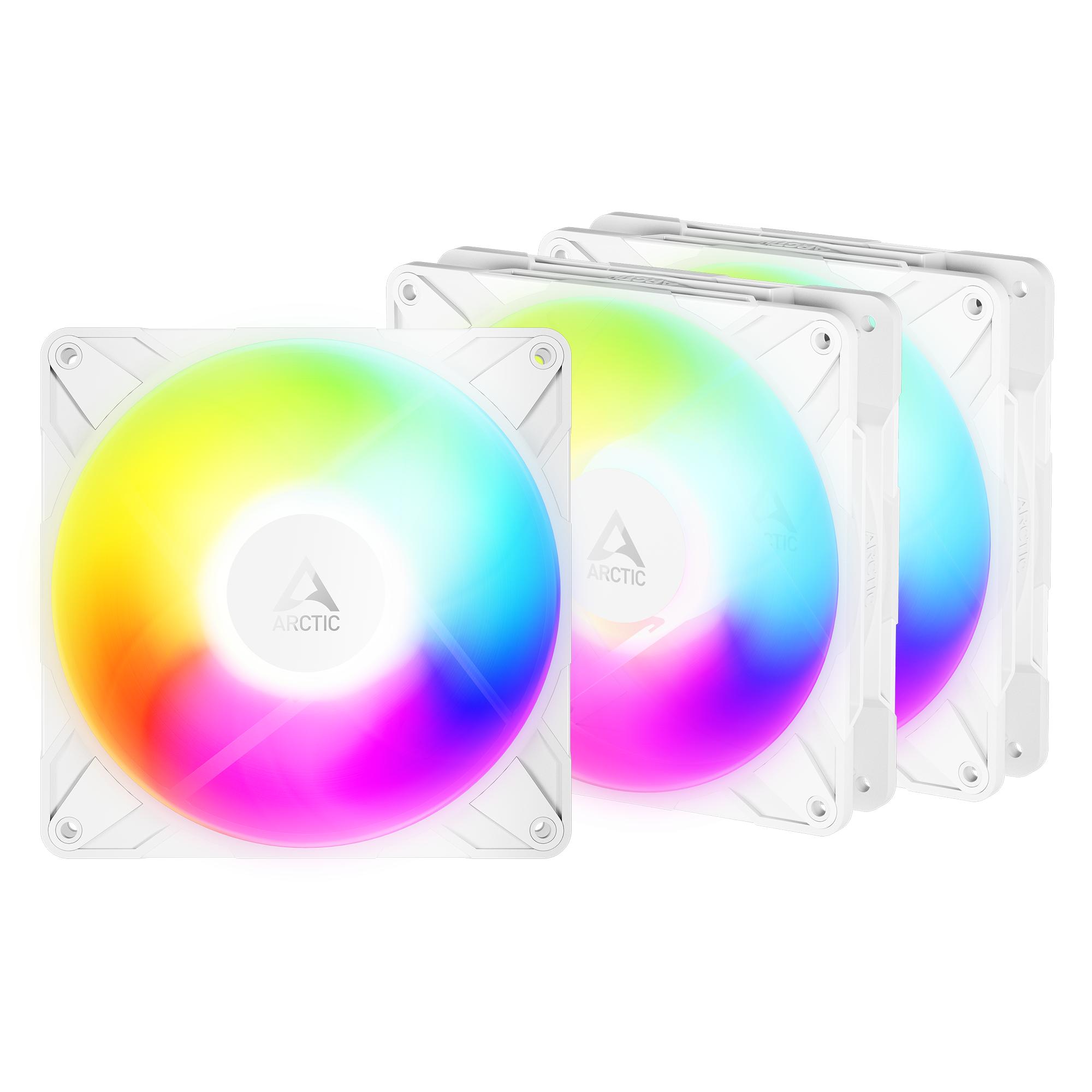 ARCTIC Freezer P14 Pro Reverse A-RGB – 140 mm kabinetblæsere, hvid (3-pack) billede