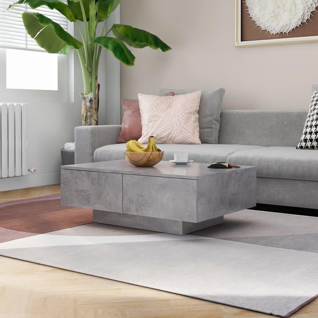 Sofabord 90x60x31 cm konstrueret træ betongrå