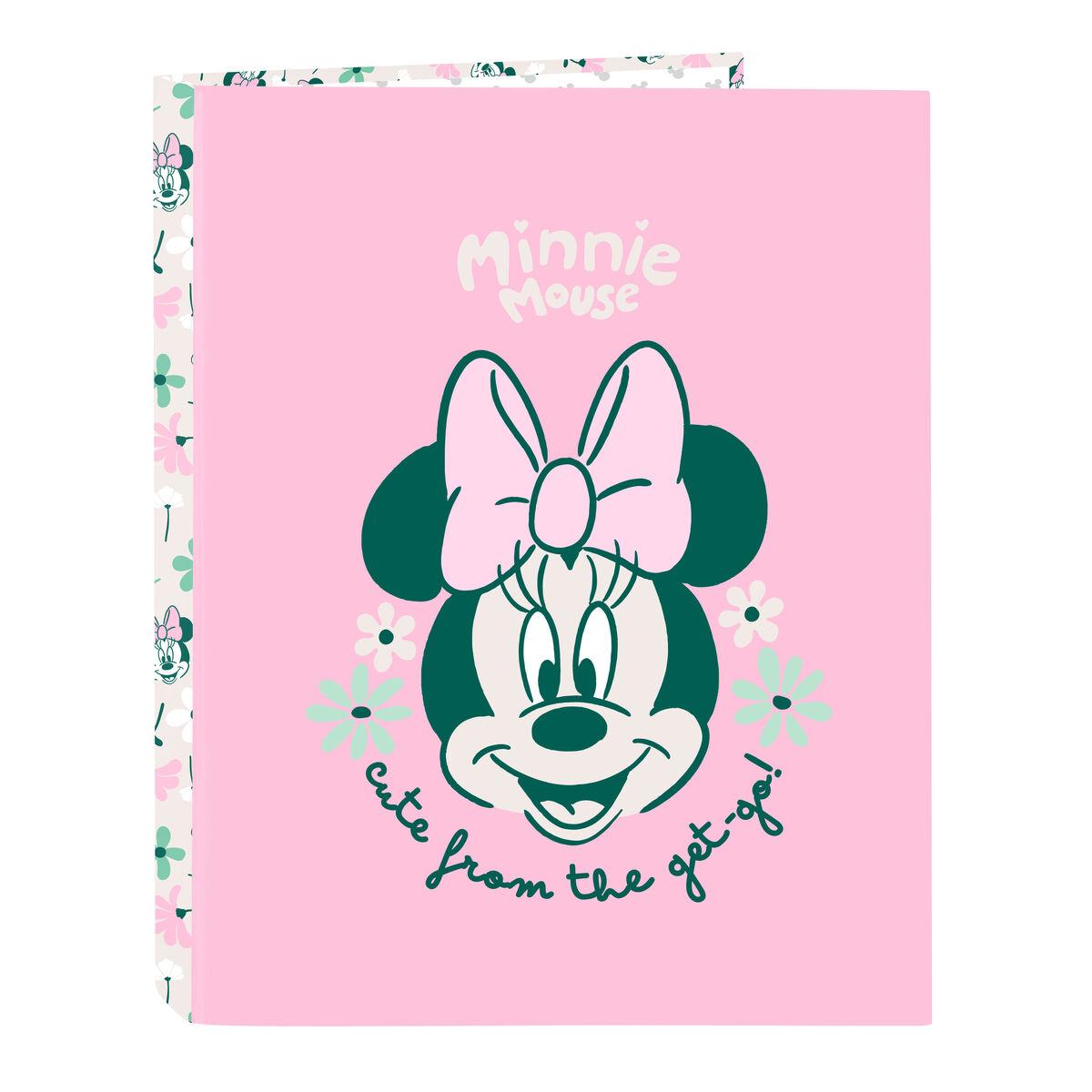 Minnie Mouse ringbind - Minty Pink, A4, 4 ringe (25 mm)