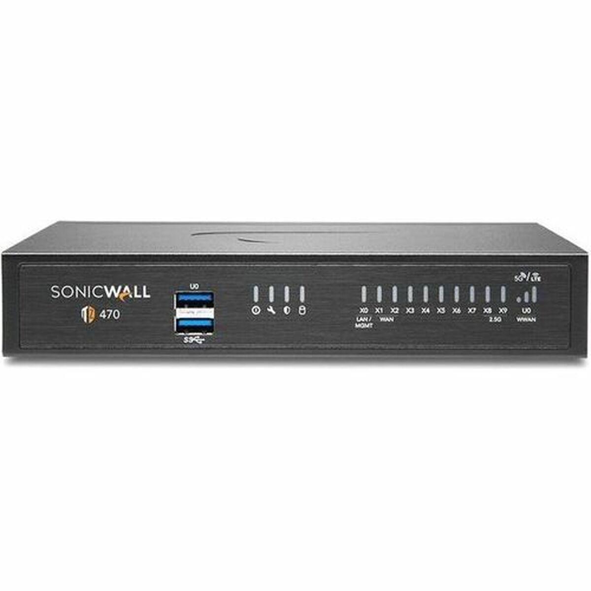 SonicWall TZ470 router - sort, RJ45 x 4, Wi‑Fi, Gigabit Ethernet