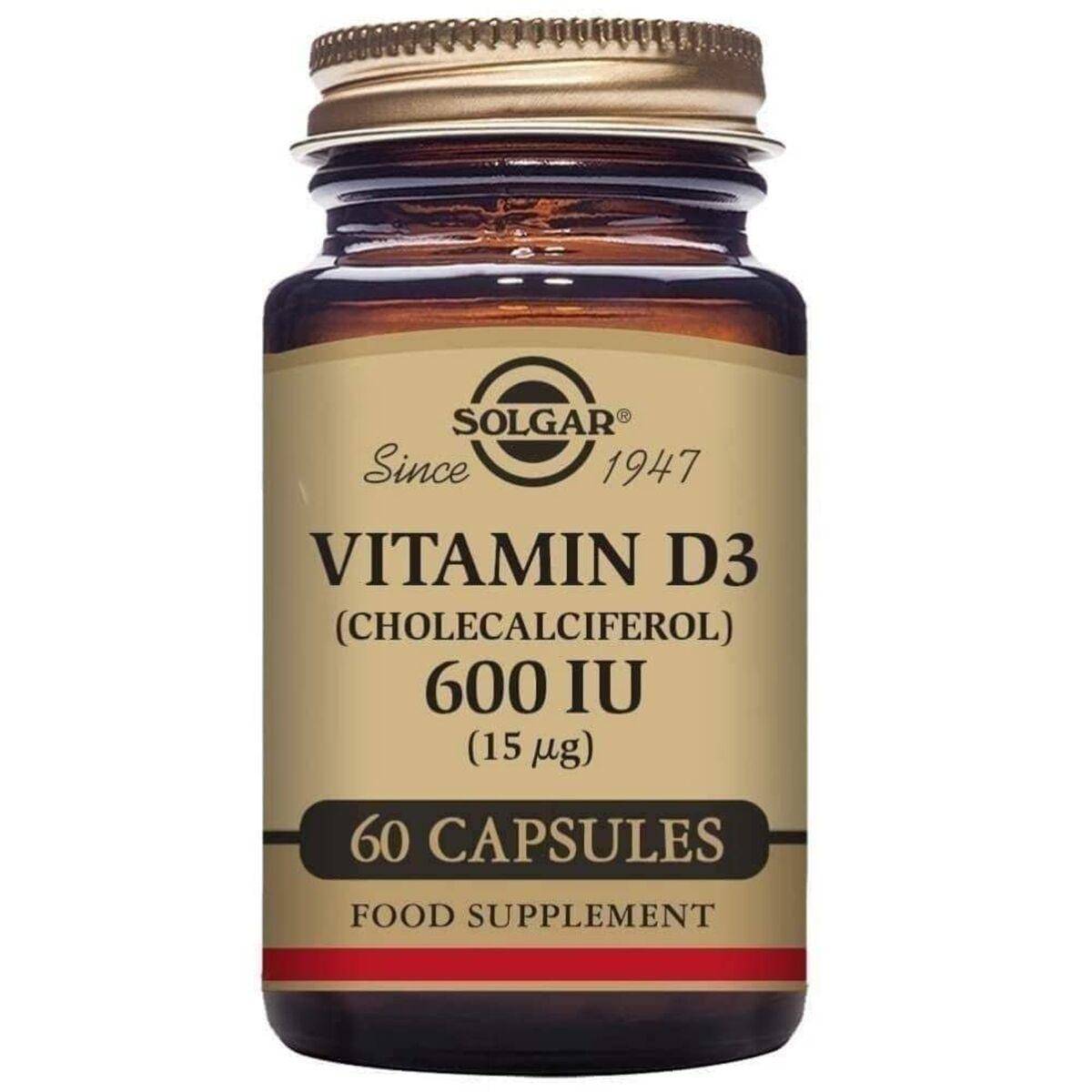 Solgar D3-vitamin 600 IU - 60 kapsler