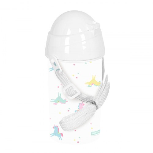 Safta Unicornio vandflaske med sugerør - PVC, 500 ml