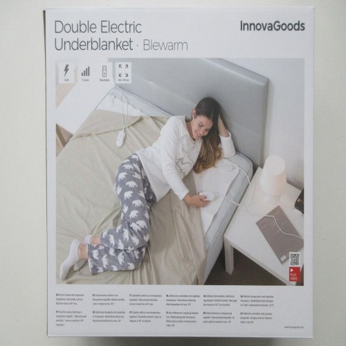 Blewarm elektrisk dobbelt-topmadras - hvid, 140 x 160 cm, 2 × 60 W (OUTLET A)