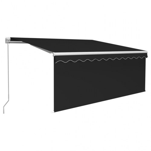 Markise med rullegardin 3,5 x 2,5 m - automatisk betjening, antracit