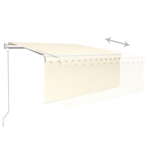 Markise m. gardin 3,5x2,5 m automatisk betjening cremefarvet