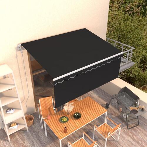 Markise m. rullegardin 3,5x2,5 m automatisk betjening antracit
