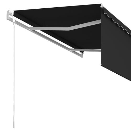 Markise m. rullegardin 3,5x2,5 m automatisk betjening antracit