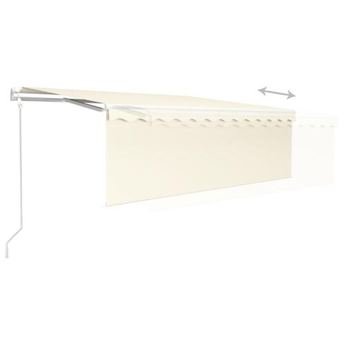 Markise m. gardin 4x3 m automatisk betjening cremefarvet