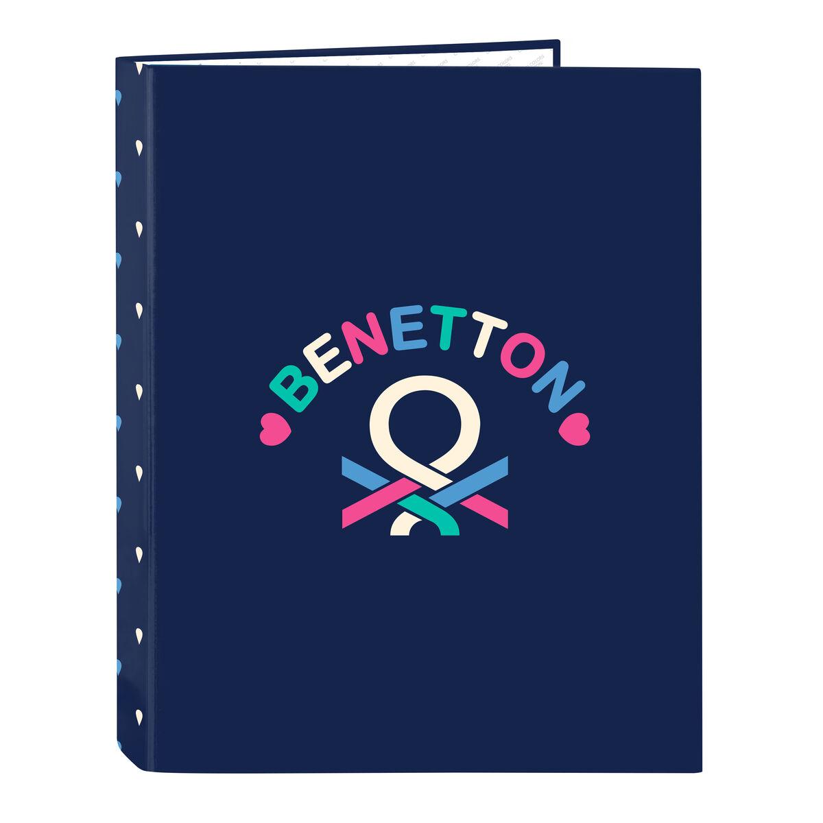 Benetton Ringbind Drop - A4, 4 ringe, multifarvet (26,5 × 33 × 4 cm)