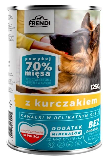 Frendi vådfoder til hund - kyllingestykker i delikat sauce, 1.25 kg (dåse)