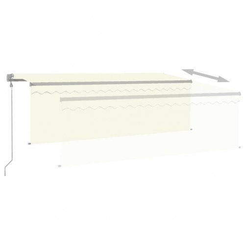 Markise med rullegardin 4×3 m - automatisk betjening, cremefarvet