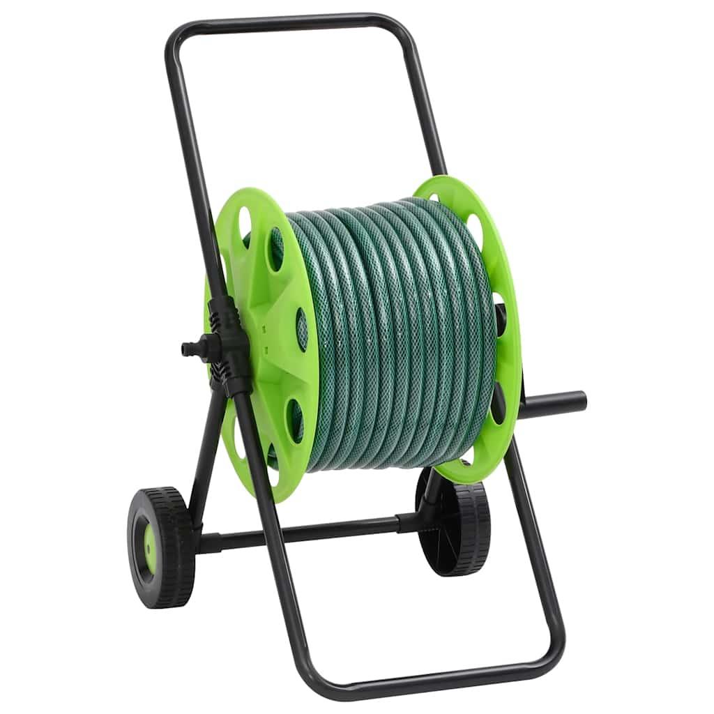 Slangetromle med tilslutningssæt 0,5" 50 m PVC grøn