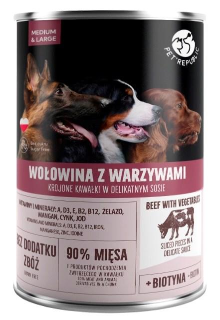 Pet Republic Adult Medium & Large vådfoder – oksekød med grøntsager 1,25 kg