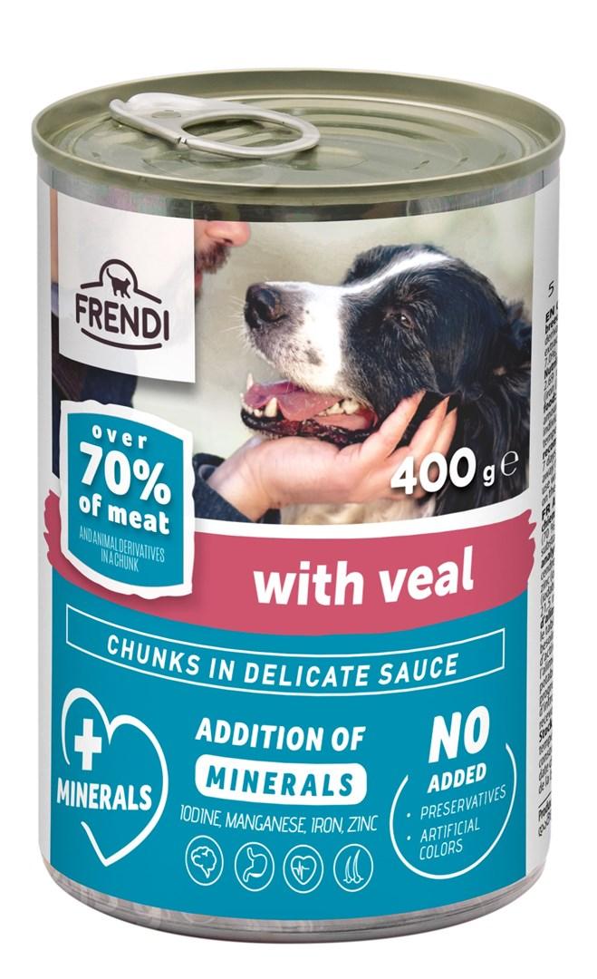Frendi vådfoder til hund – kalvestykker i delikat sauce, 400 g