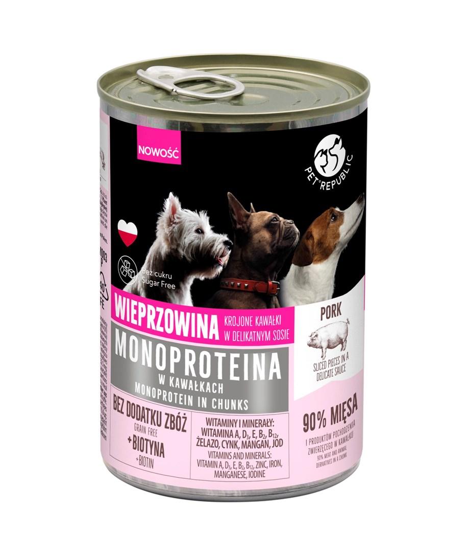 PetRepublic Monoprotein vådfoder til hund – Svinekød 400 g