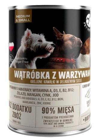 PetRepublic Adult Medium & Small – lever med grøntsager, vådfoder til hund – 400 g