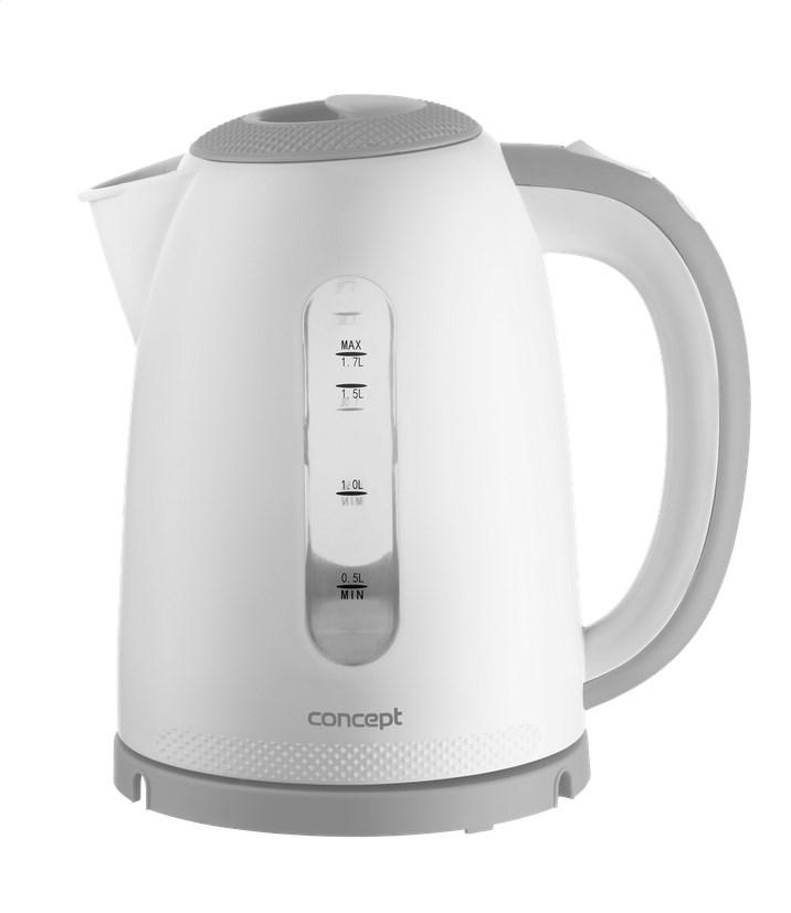 CONCEPT RK2335 elkedel 1,7 l – 2.200 W, grå/hvid