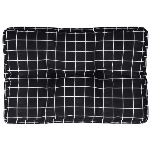Pallehynde 60 x 40 x 12 cm i stof - sort med tern