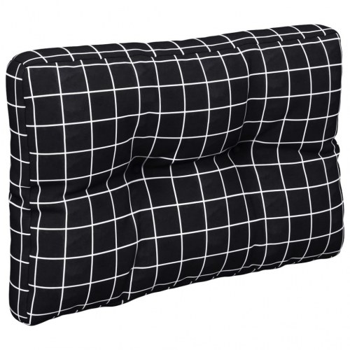 Pallehynde 60 x 40 x 12 cm i stof - sort med tern