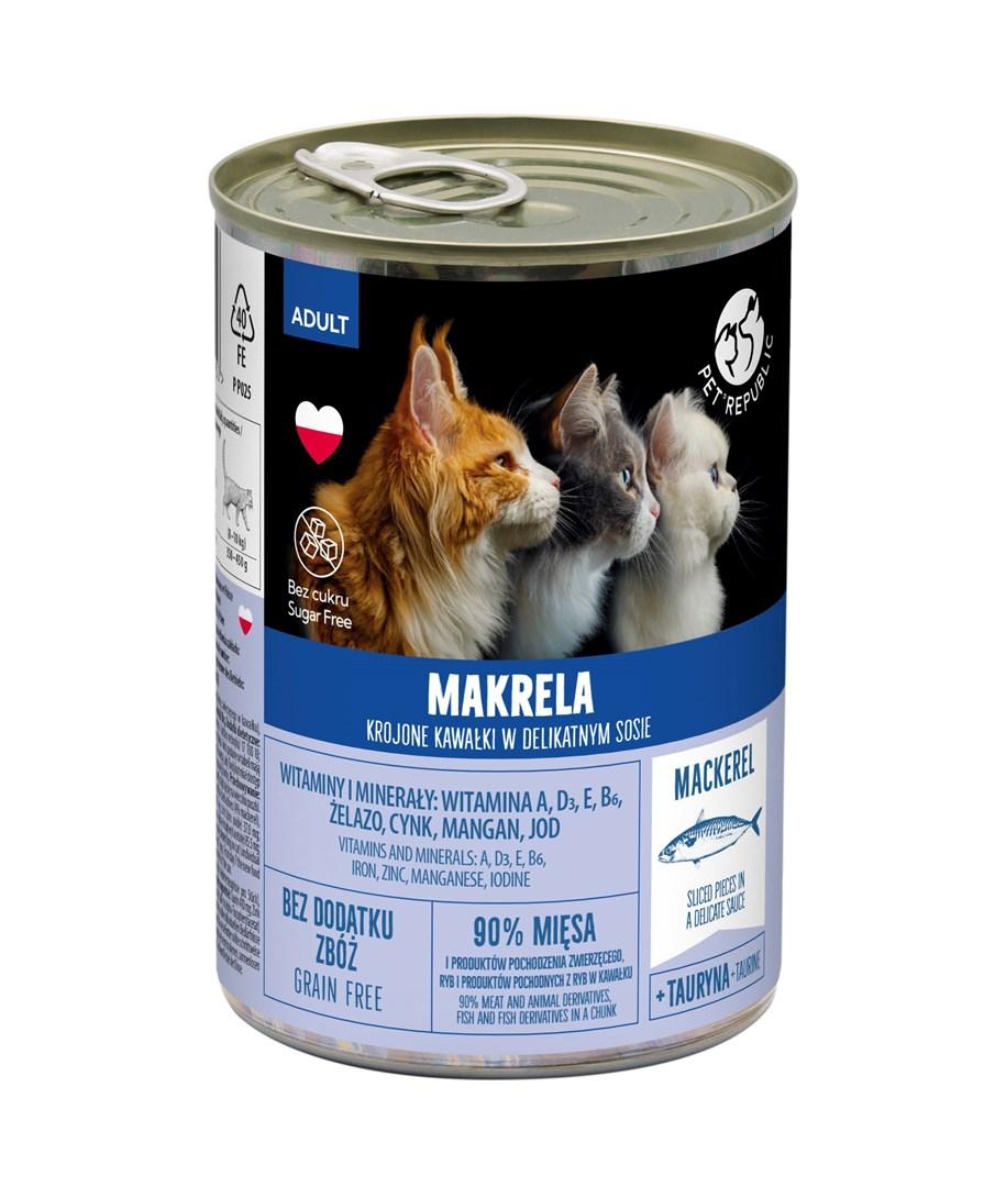 PetRepublic makrelstykker i delikat sauce – vådfoder til kat – 400 g