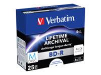 Verbatim M-Disc BD-R 25 GB - 5-pak, 4x, printbar billede