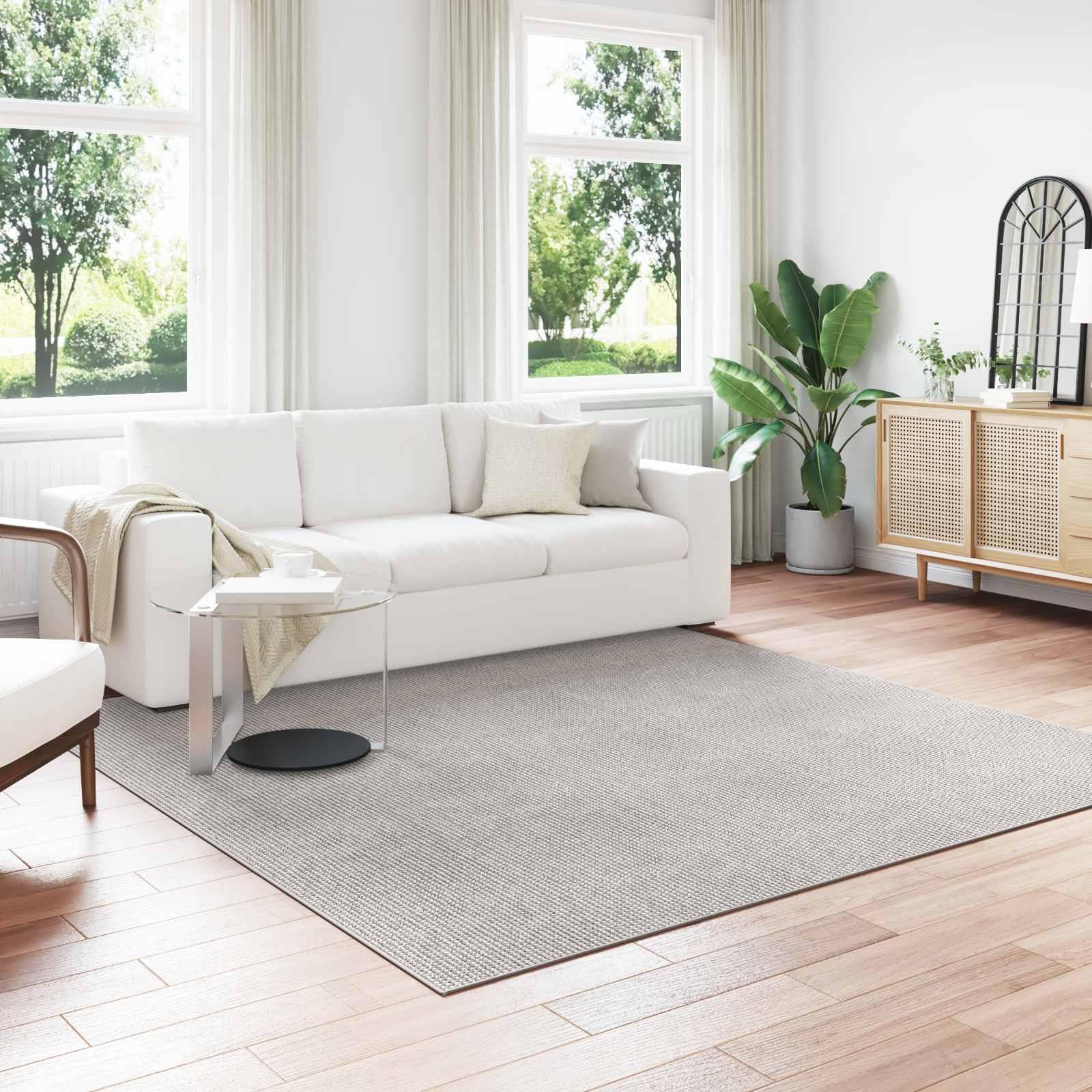 Områdetæpper HUARTE Creme og grå 240 x 240 cm Polyester