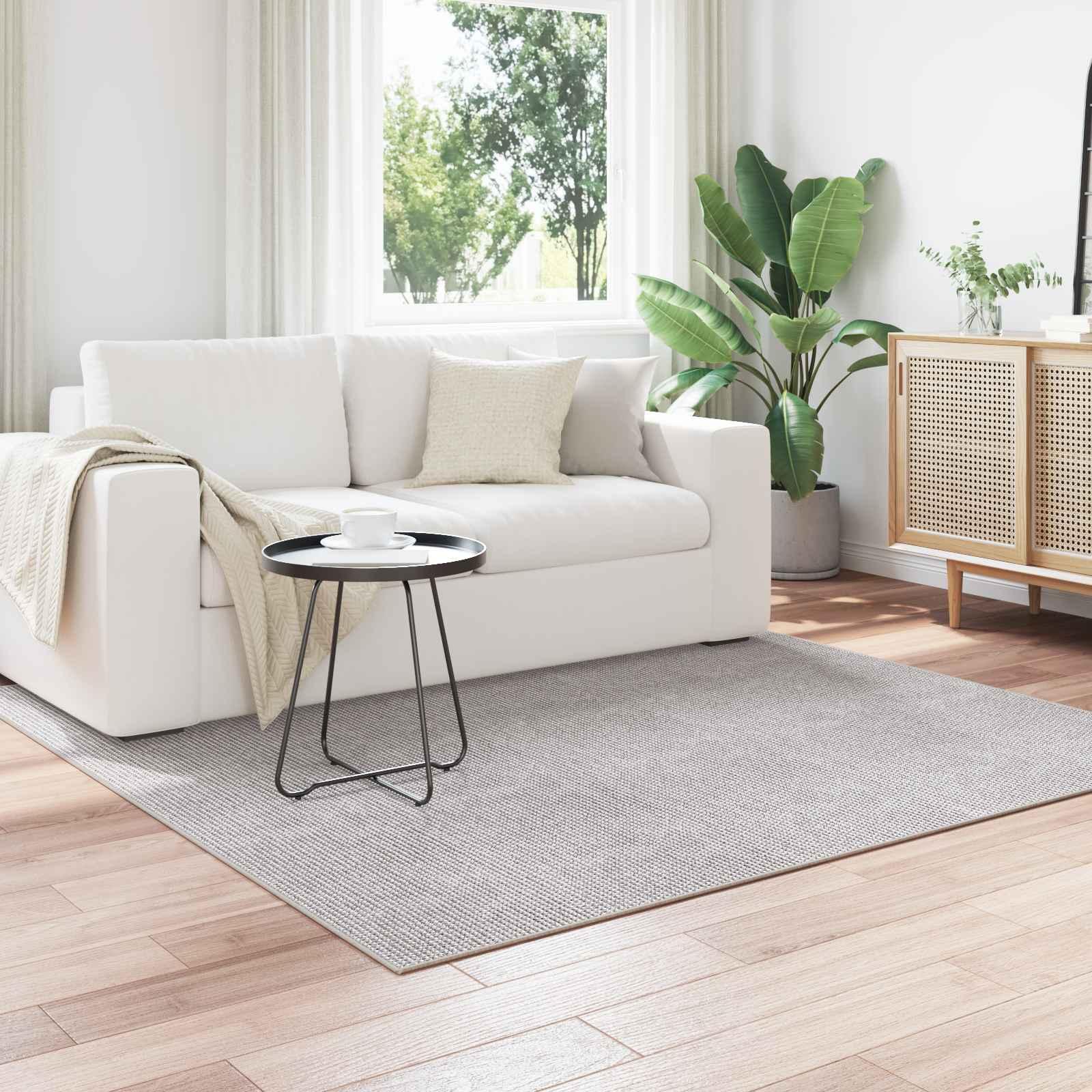 Områdetæpper HUARTE Creme og grå 200 x 200 cm Polyester