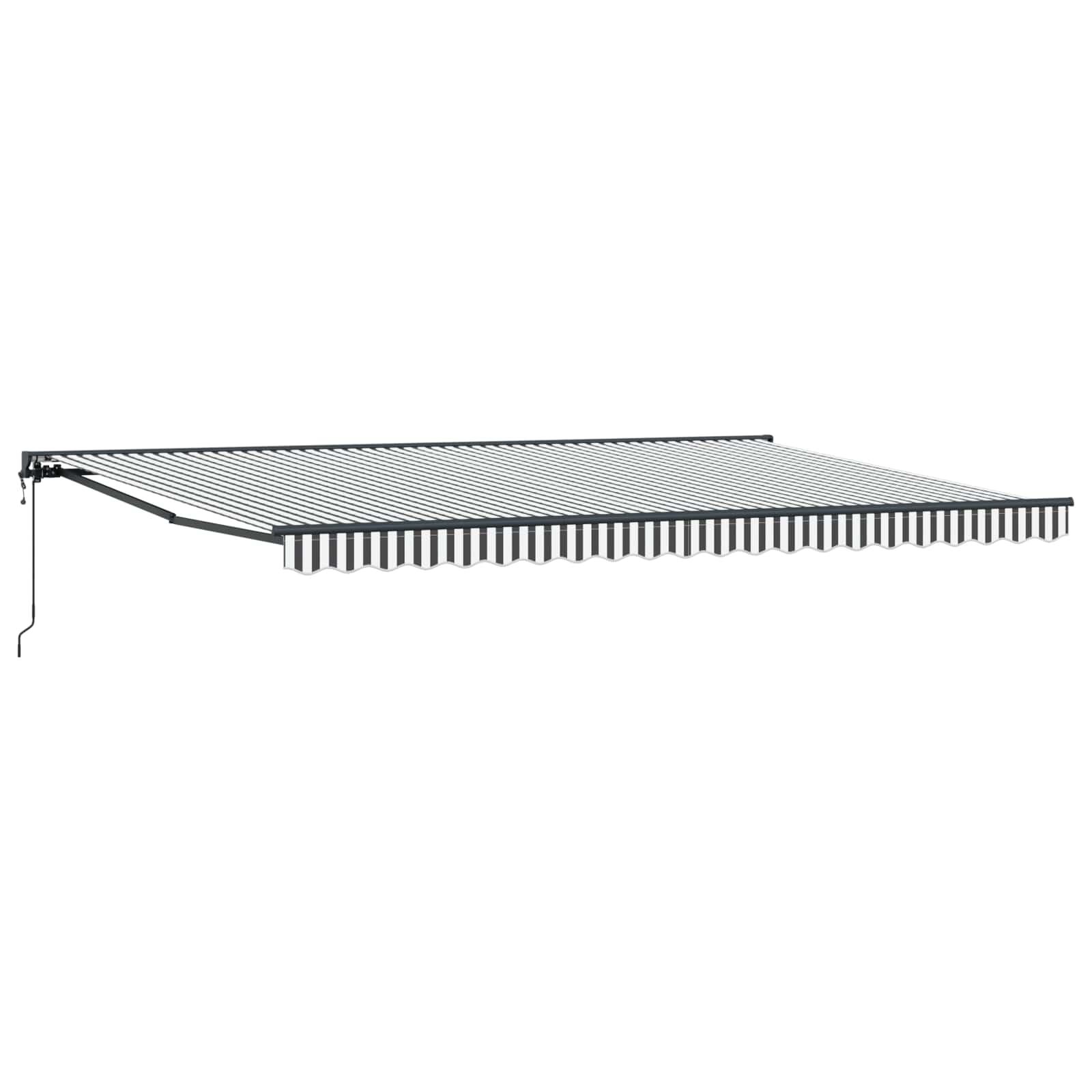 Utrækkelig Markise Anthracit og hvid 500 × 300 cm