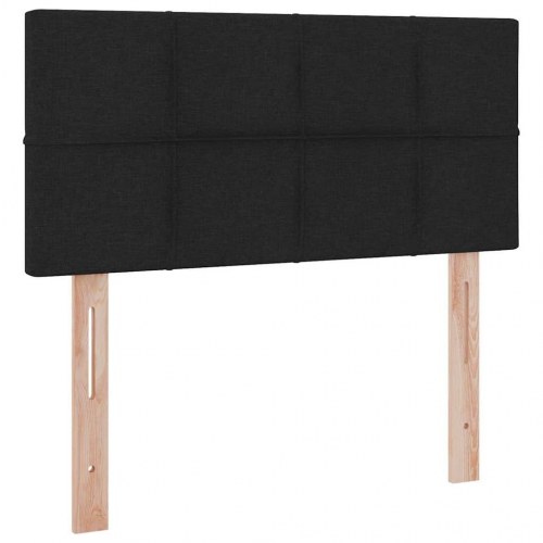 LED opbevaringsseng med madras - sort stof 100 x 200 cm
