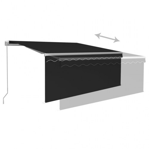 Markise med rullegardin 3,5 × 2,5 m - automatisk betjening, antracit