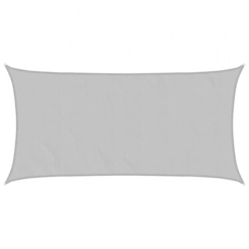 Solsejl 5 × 2,5 m - lysegrå, vandafvisende polyester