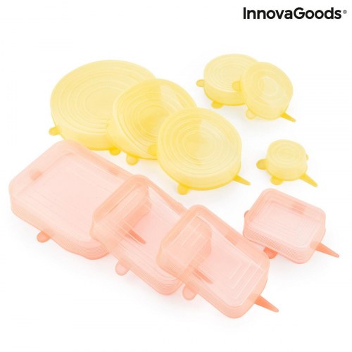 Lilyd - sæt med 10 genanvendelige, justerbare silikone-låg - gul (OUTLET A)