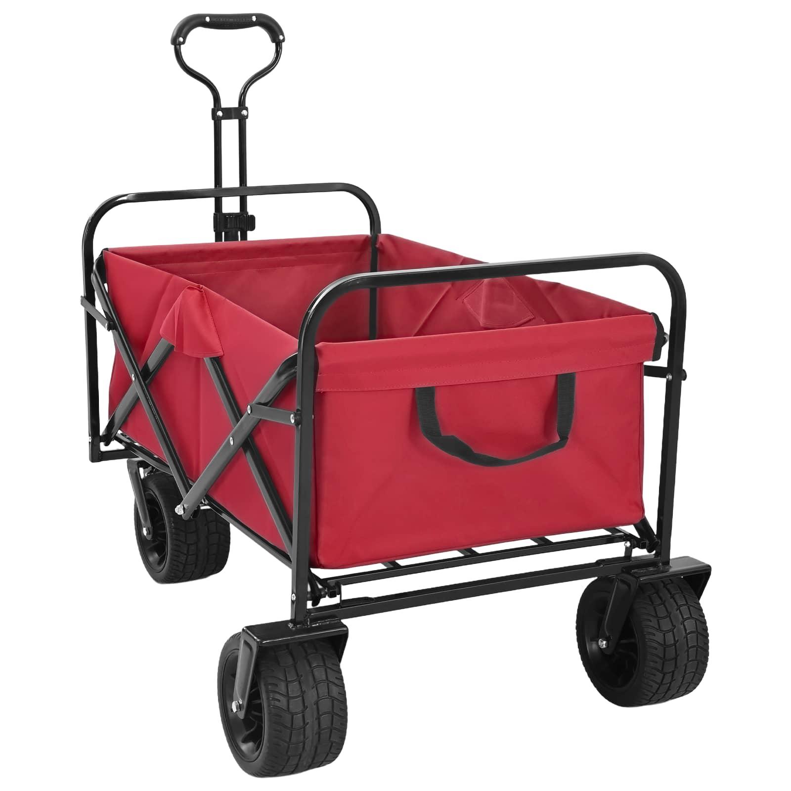 Foldbar håndvogn Rød 89 x 63 x 96 cm Stål og Oxford-stof