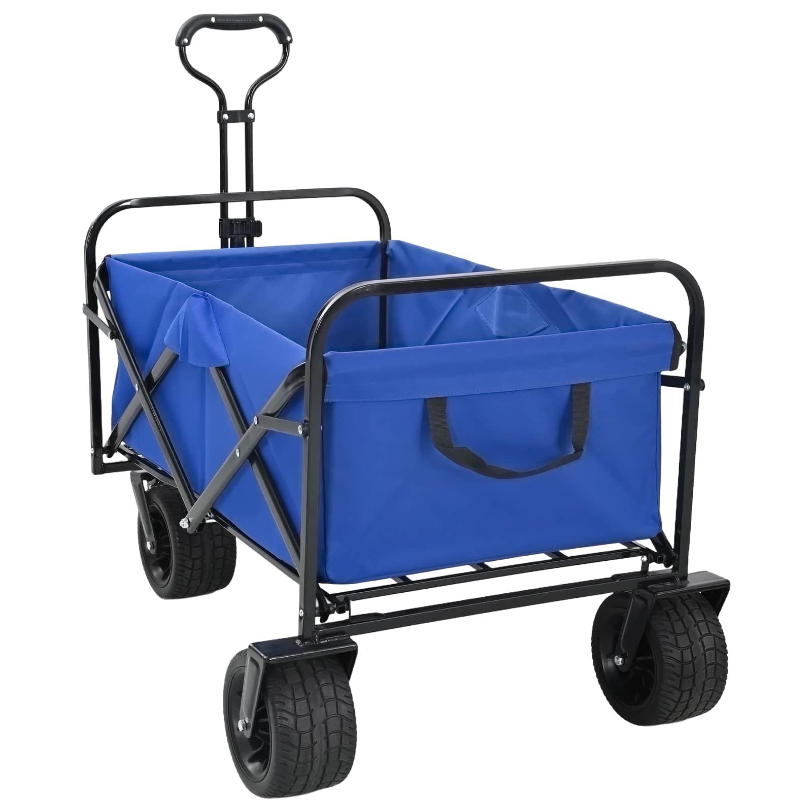 Foldbar håndvogn Blå 89 x 63 x 96 cm Stål og Oxford-stof