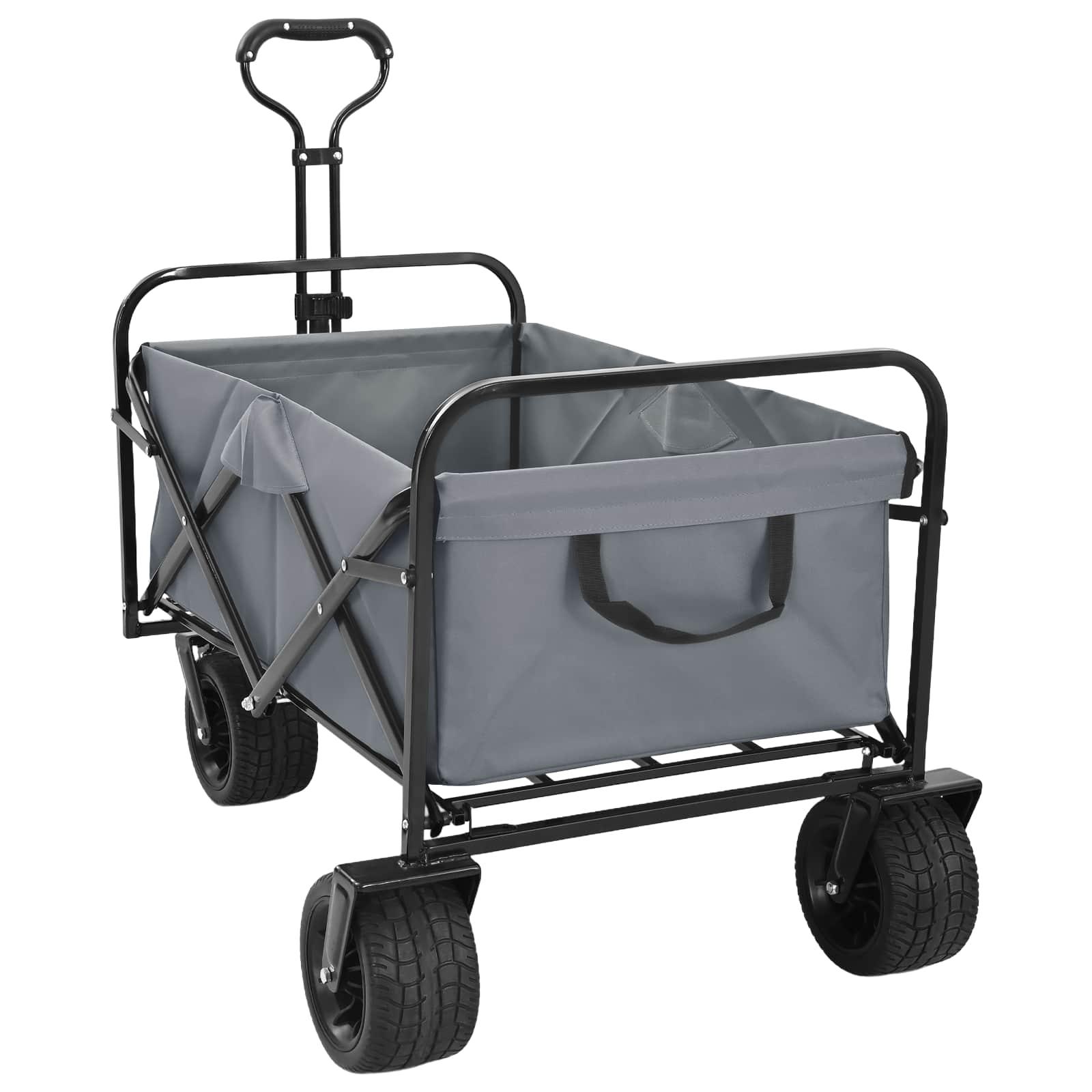 Foldbar håndvogn Grå 89 x 63 x 96 cm Stål og Oxford-stof