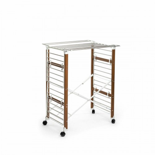 Dreeyl foldbart lodret tørrestativ med hjul - 38 stænger, hvid (OUTLET A)