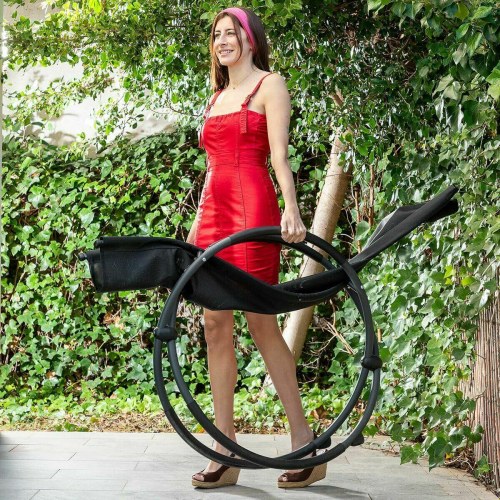 Sammenklappelig gyngende liggestol - sort (OUTLET A)