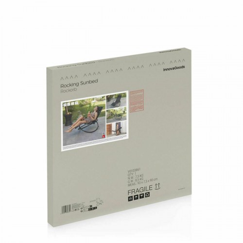 Sammenklappelig gyngende liggestol - sort (OUTLET A)