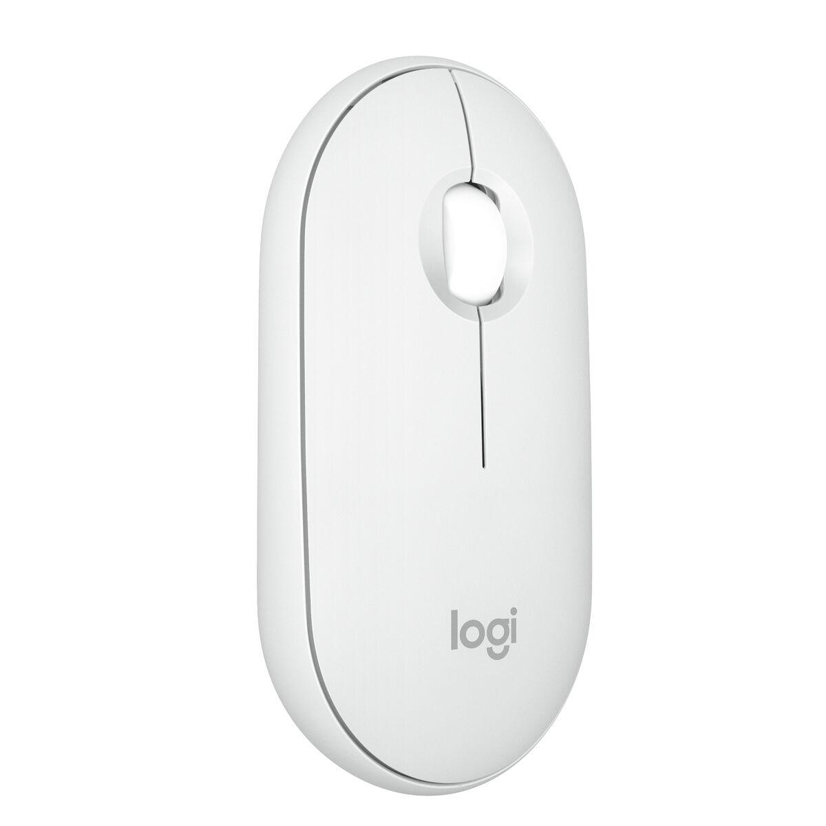 Logitech Pebble Mouse 2 M350s trådløs mus - Hvid, 4000 dpi