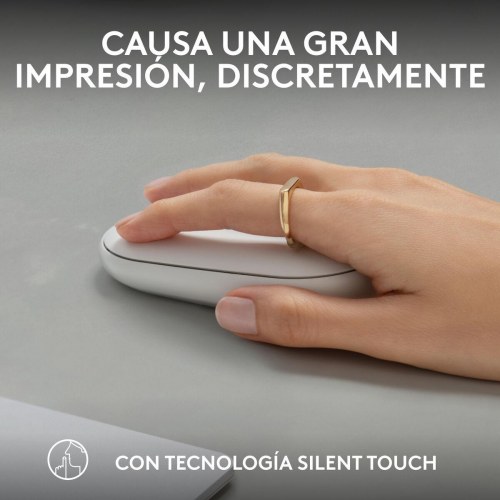 Logitech Pebble Mouse 2 M350s trådløs mus - Hvid, 4000 dpi