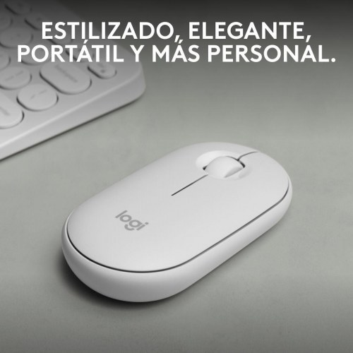 Logitech Pebble Mouse 2 M350s trådløs mus - Hvid, 4000 dpi