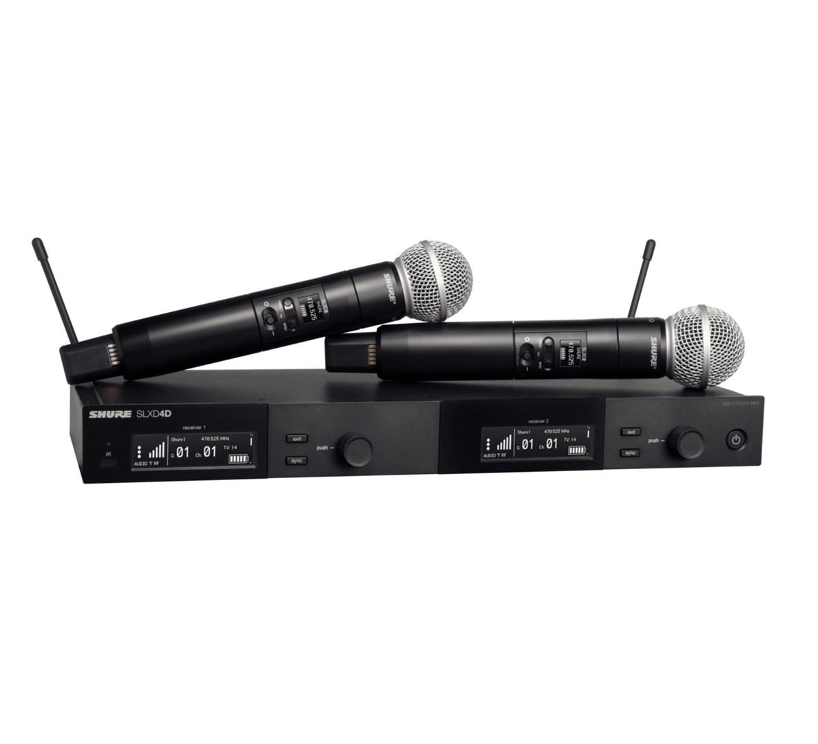 Shure SLXD24DE/SM58-G59 – dobbelt digitalt trådløst system med to håndholdte mikrofoner
