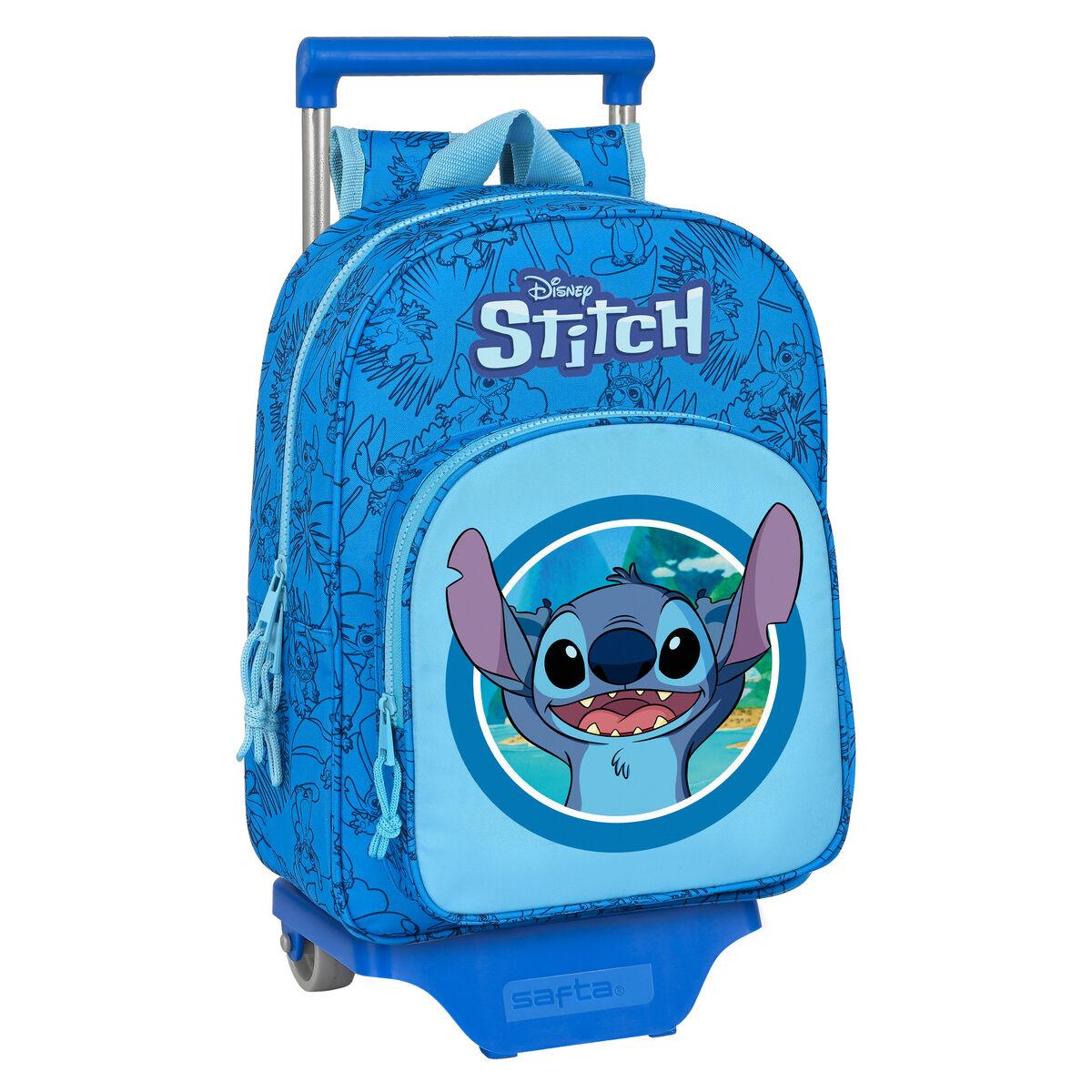 Stitch skolerygsæk med hjul - blå 26 × 34 × 11 cm