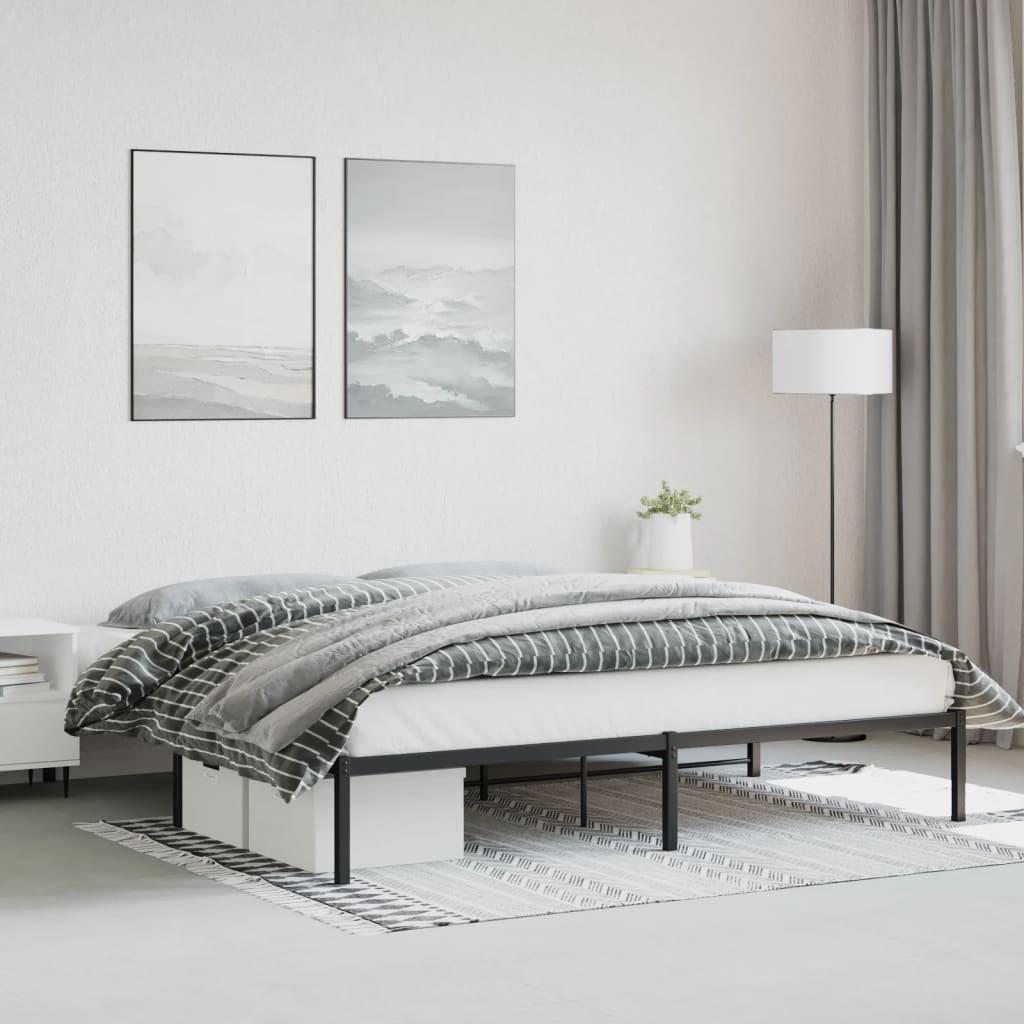 Sengeramme 200x200 cm metal sort