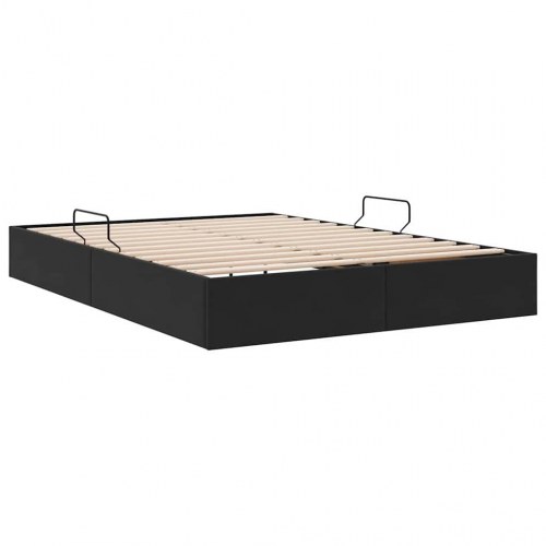 Opbevaringsseng med madras Sort 135 x 190 cm Velour