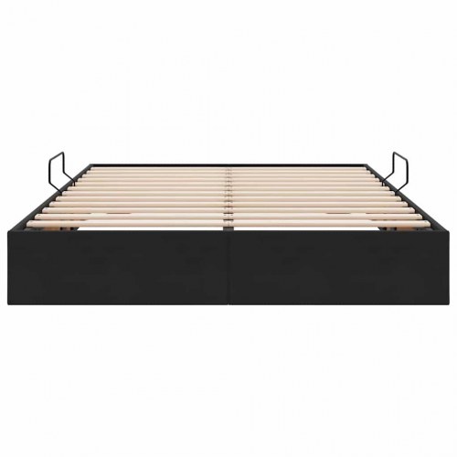 Opbevaringsseng med madras Sort 135 x 190 cm Velour