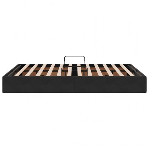Opbevaringsseng med madras Sort 135 x 190 cm Velour
