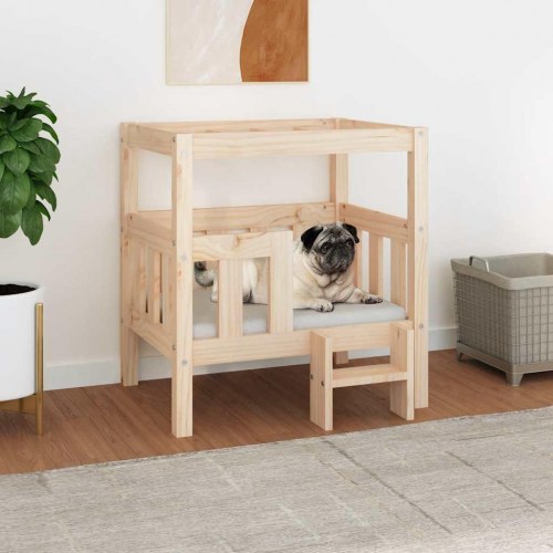 Hundeseng i massivt fyrretræ - 65,5 × 50,5 × 70 cm